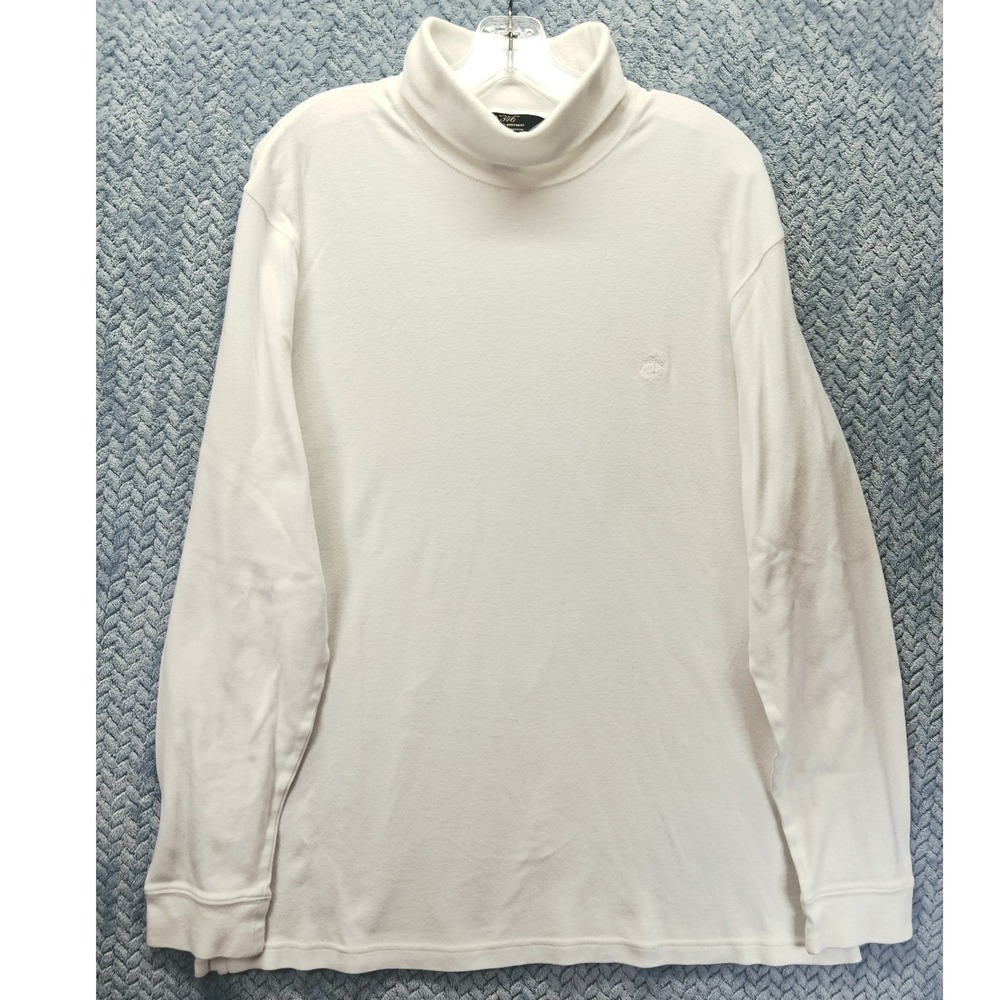 Brooks Brothers 346 White Turtleneck Supima Cotton Long Sleeve Shirt Mens XL